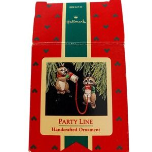 Vintage 1988 Hallmark Keepsake Ornament Party Line Raccoons Campbell Soup QX4761